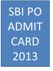sbi po admit card 2013